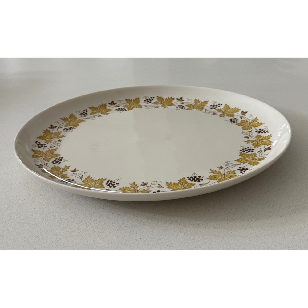 Syracuse China Carefree Vintage Grape Leaf Oval Serving Platter Made in USA